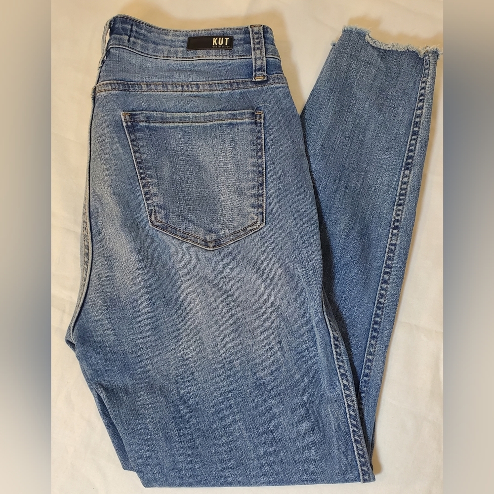 KUT Connie High Rise Ankle Skinny Jeans Size 8 Women’s Blue Button fly